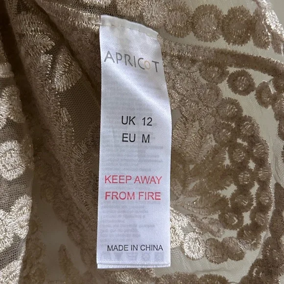 APRICOT Sheer Metallic Sparkle Embroidered Tank Top Fairy Whimsigoth Boho | Sz M - Picture 14 of 16